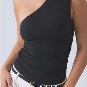 Klassy Network Black One-Shoulder Top with built in bra